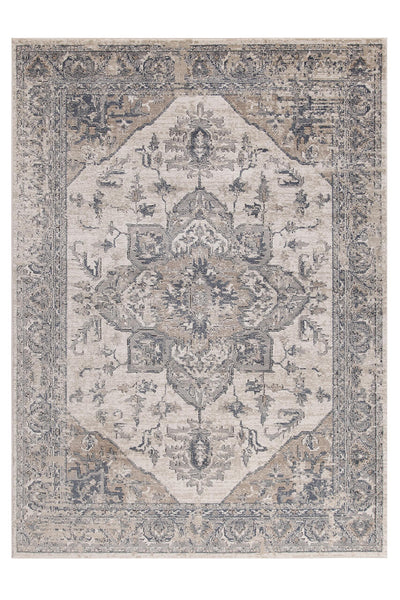 Tappeto Classico Vintage Grigio - Ohio B - Antiscivolo - Ideale per Soggiorno, Sala da Pranzo e Camera da letto - CarpetLiving