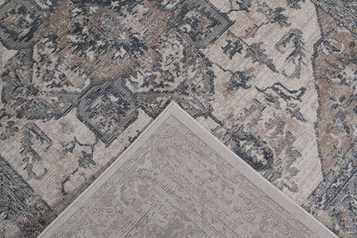 Tappeto Classico Vintage Grigio - Ohio B - Antiscivolo - Ideale per Soggiorno, Sala da Pranzo e Camera da letto - CarpetLiving