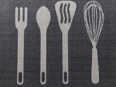 Tappeto CUCINA Classic B - Antiscivolo - Design Moderno Posate - CarpetLiving