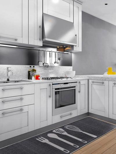 Tappeto CUCINA Classic B - Antiscivolo - Design Moderno Posate - CarpetLiving