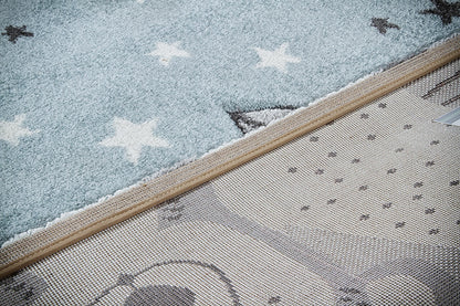 Tappeto Blu per Bambini Orso Polare - Premium Nordic - Ideale per Cameretta - tappeto sicuro e certificato
