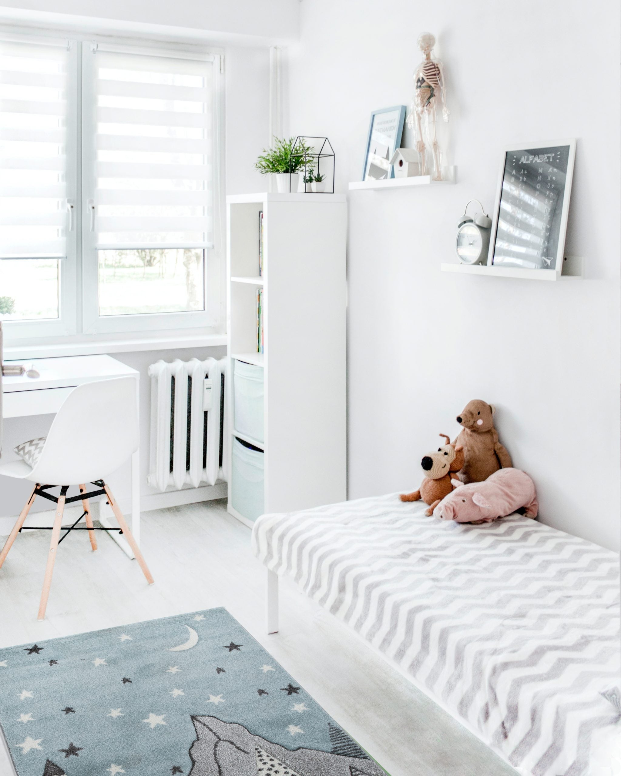 Tappeto Blu per Bambini Orso Polare - Premium Nordic - Ideale per Cameretta - tappeto sicuro e certificato