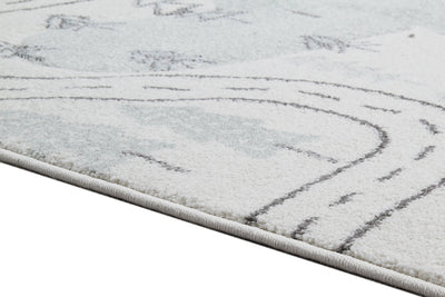 Tappeto Bianco per Bambini Disegno Stradine Case - Premium Nordic - Ideale per Cameretta - tappeto sicuro e certificato - CarpetLiving