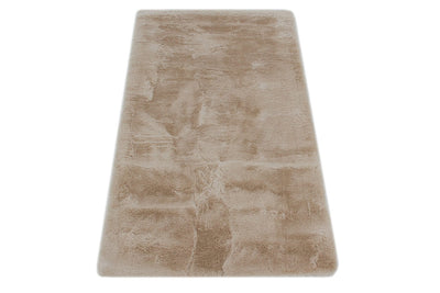 Tappeto vellutato Touch Beige effetto pelliccia - CarpetLiving