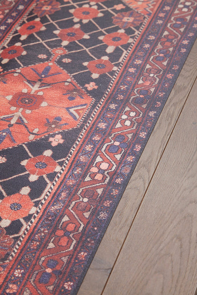 Tappeto Cucina in Vinile - Vista Hamadan Rosso Blu - Made in Italy - CarpetLiving