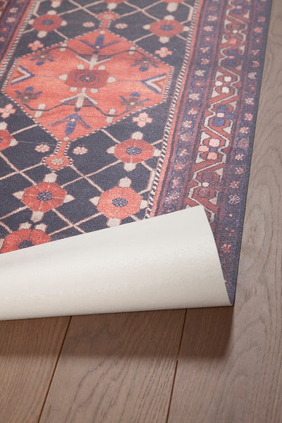 Tappeto Cucina in Vinile - Vista Hamadan Rosso Blu - Made in Italy - CarpetLiving