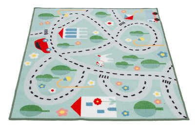 Tappeto da Gioco per Bambini - Multicolore - Disegno Strade, Casette, Automobili - Tappeto Sicuro e Certificato - CarpetLiving