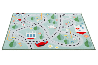 Tappeto da Gioco per Bambini - Multicolore - Disegno Strade, Casette, Automobili - Tappeto Sicuro e Certificato - CarpetLiving
