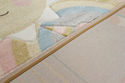 Tappeto per Bambini con Unicorno - Grigio Rosa Multicolore - Tappeto sicuro e certificato. - CarpetLiving