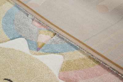 Tappeto per Bambini con Unicorno - Grigio Rosa Multicolore - Tappeto sicuro e certificato. - CarpetLiving