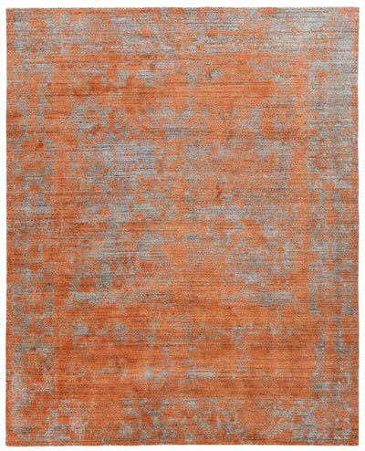 Tappeto Moderno Premium Everest in Lana Nero / Rust Ruggine  - Fatto a mano - Design Astratto Stile Vintage - CarpetLiving
