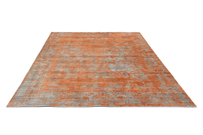Tappeto Moderno Premium Everest in Lana Nero / Rust Ruggine  - Fatto a mano - Design Astratto Stile Vintage - CarpetLiving