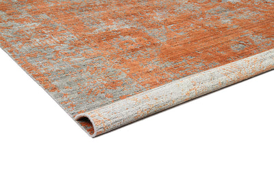 Tappeto Moderno Premium Everest in Lana Nero / Rust Ruggine  - Fatto a mano - Design Astratto Stile Vintage - CarpetLiving