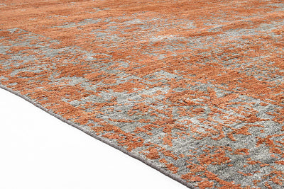 Tappeto Moderno Premium Everest in Lana Nero / Rust Ruggine  - Fatto a mano - Design Astratto Stile Vintage - CarpetLiving
