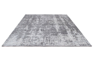Tappeto Moderno Premium Everest in Lana Nero / Argento  - Fatto a mano - Design Astratto - CarpetLiving