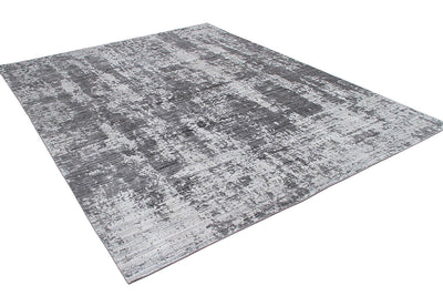 Tappeto Moderno Premium Everest in Lana Nero / Argento  - Fatto a mano - Design Astratto - CarpetLiving
