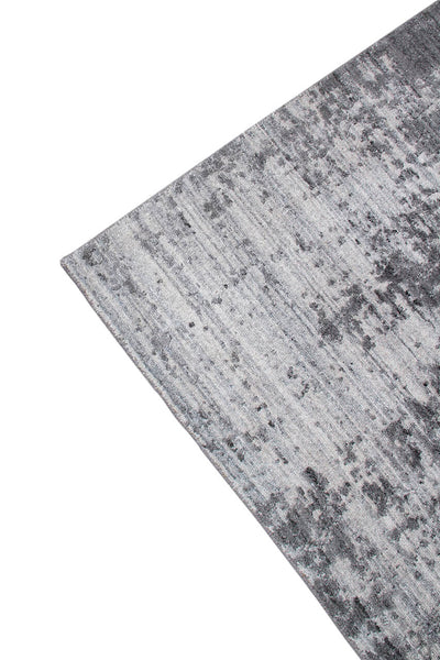 Tappeto Moderno Premium Everest in Lana Nero / Argento  - Fatto a mano - Design Astratto - CarpetLiving