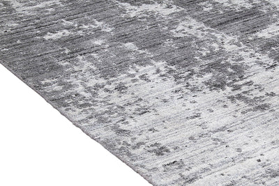 Tappeto Moderno Premium Everest in Lana Nero / Argento  - Fatto a mano - Design Astratto - CarpetLiving