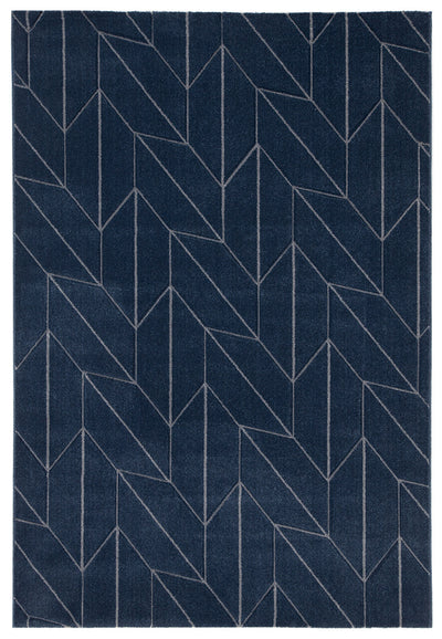 Tappeto Moderno Blu - Handcarved L Navy - Antiscivolo | Design Contemporaneo - Ideale per ogni ambiente - CarpetLiving