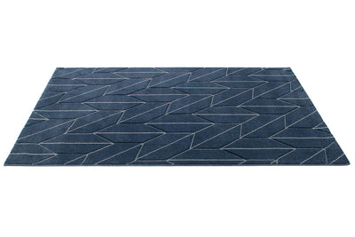 Tappeto Moderno Blu - Handcarved L Navy - Antiscivolo | Design Contemporaneo - Ideale per ogni ambiente - CarpetLiving