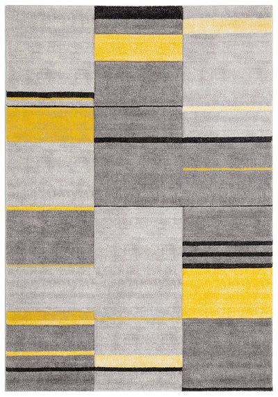 Tappeto Moderno Ray Geometrico - Giallo - Antiscivolo | Ideale per Soggiorno, Camera da Letto, Sala da Pranzo - CarpetLiving