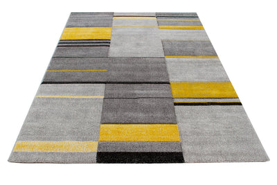 Tappeto Moderno Ray Geometrico - Giallo - Antiscivolo | Ideale per Soggiorno, Camera da Letto, Sala da Pranzo - CarpetLiving