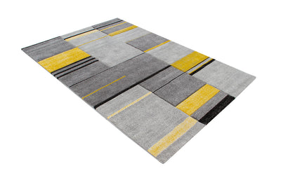 Tappeto Moderno Ray Geometrico - Giallo - Antiscivolo | Ideale per Soggiorno, Camera da Letto, Sala da Pranzo - CarpetLiving