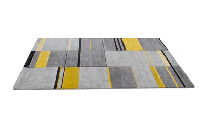 Tappeto Moderno Ray Geometrico - Giallo - Antiscivolo | Ideale per Soggiorno, Camera da Letto, Sala da Pranzo - CarpetLiving
