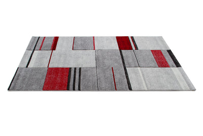 Tappeto Moderno Ray Geometrico - Rosso - Antiscivolo | Ideale per Soggiorno, Camera da Letto, Sala da Pranzo - CarpetLiving