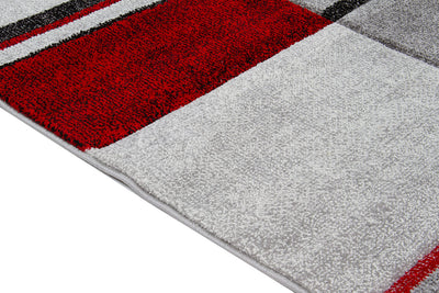 Tappeto Moderno Ray Geometrico - Rosso - Antiscivolo | Ideale per Soggiorno, Camera da Letto, Sala da Pranzo - CarpetLiving