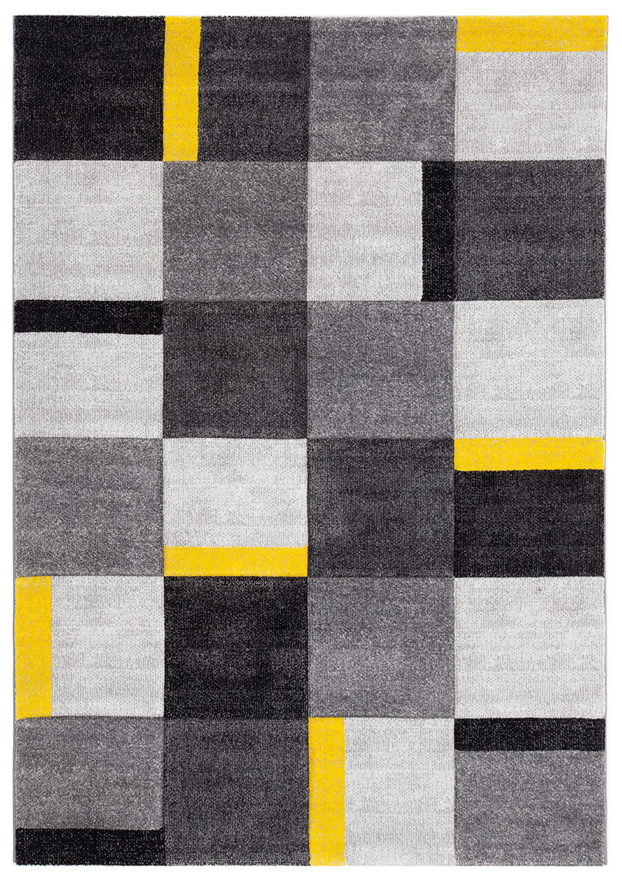 RAY SQUARES GREY YELLOW