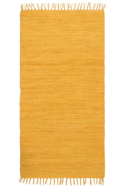 Tappeto Abano Giallo/Oro in Cotone - Lavabile in Lavatrice - Ideale per Bagno o Cucina - CarpetLiving
