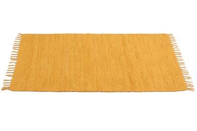 Tappeto Abano Giallo/Oro in Cotone - Lavabile in Lavatrice - Ideale per Bagno o Cucina - CarpetLiving