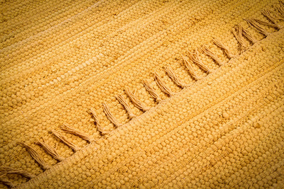 Tappeto Abano Giallo/Oro in Cotone - Lavabile in Lavatrice - Ideale per Bagno o Cucina - CarpetLiving