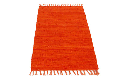Tappeto Abano Arancione in Cotone - Lavabile in Lavatrice - Ideale per Bagno o Cucina - CarpetLiving