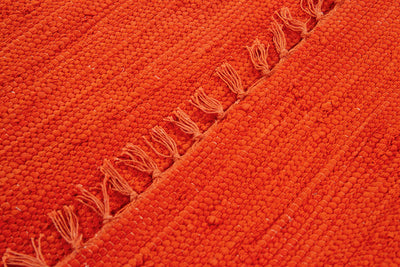 Tappeto Abano Arancione in Cotone - Lavabile in Lavatrice - Ideale per Bagno o Cucina - CarpetLiving