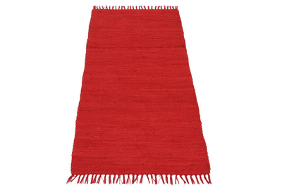 Tappeto Abano Rosso 1 in Cotone - Lavabile in Lavatrice - Ideale per Bagno o Cucina - CarpetLiving
