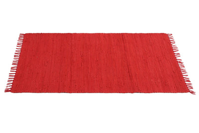 Tappeto Abano Rosso 1 in Cotone - Lavabile in Lavatrice - Ideale per Bagno o Cucina - CarpetLiving