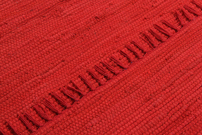 Tappeto Abano Rosso 1 in Cotone - Lavabile in Lavatrice - Ideale per Bagno o Cucina - CarpetLiving