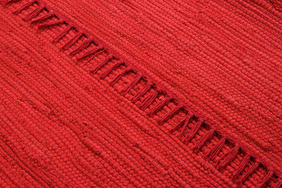 Tappeto Abano Rosso 1 in Cotone - Lavabile in Lavatrice - Ideale per Bagno o Cucina - CarpetLiving