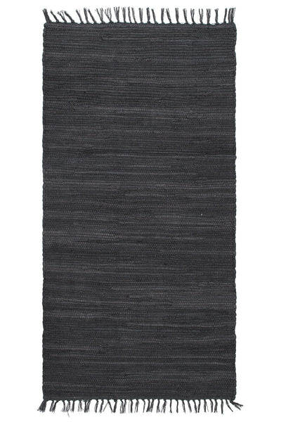 Tappeto Abano Grigio Scuro in Cotone - Lavabile in Lavatrice - Ideale per Bagno o Cucina - CarpetLiving
