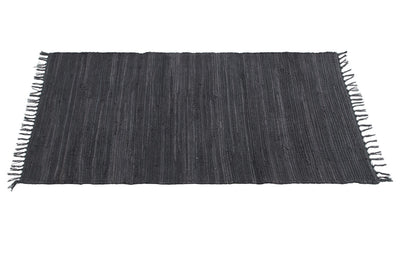 Tappeto Abano Grigio Scuro in Cotone - Lavabile in Lavatrice - Ideale per Bagno o Cucina - CarpetLiving