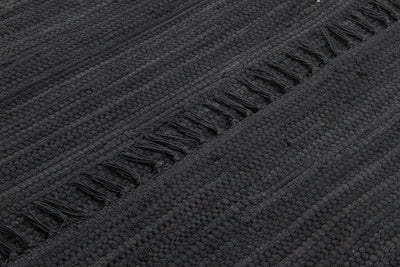 Tappeto Abano Grigio Scuro in Cotone - Lavabile in Lavatrice - Ideale per Bagno o Cucina - CarpetLiving