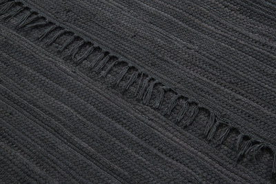 Tappeto Abano Grigio Scuro in Cotone - Lavabile in Lavatrice - Ideale per Bagno o Cucina - CarpetLiving