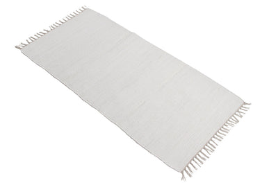 Tappeto Abano Bianco in Cotone - Lavabile in Lavatrice - Ideale per Bagno o Cucina - CarpetLiving