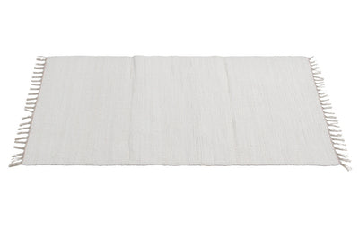 Tappeto Abano Bianco in Cotone - Lavabile in Lavatrice - Ideale per Bagno o Cucina - CarpetLiving