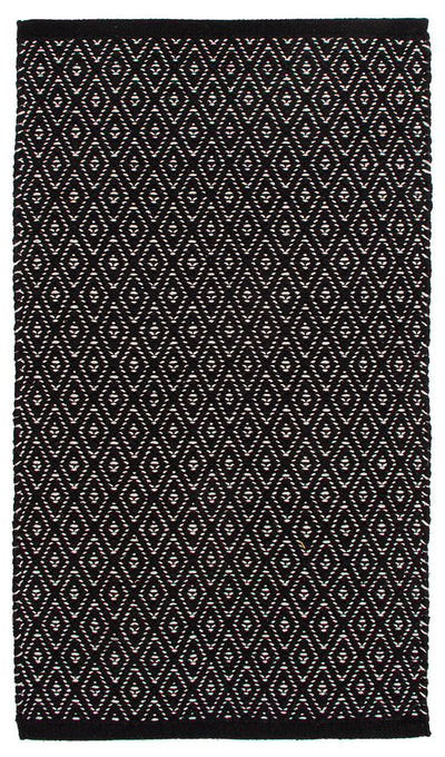 Tappeto RILIEVO Nero per Bagno e Cucina - 100% Cotone. Realizzato a mano - CarpetLiving