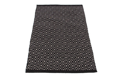 Tappeto RILIEVO Nero per Bagno e Cucina - 100% Cotone. Realizzato a mano - CarpetLiving