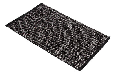 Tappeto RILIEVO Nero per Bagno e Cucina - 100% Cotone. Realizzato a mano - CarpetLiving