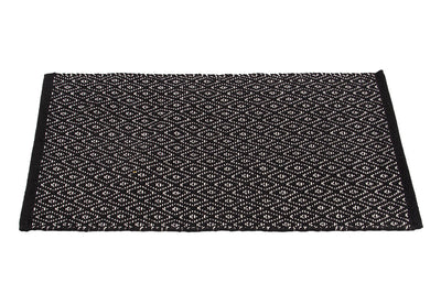Tappeto RILIEVO Nero per Bagno e Cucina - 100% Cotone. Realizzato a mano - CarpetLiving